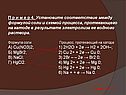Установите соответствие между формулой соли и схемой процесса