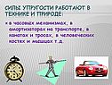 Силы упругости работают в технике и природе: