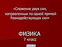 Сложение двух сил, направленных по одной прямой