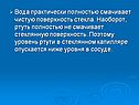 Вода практически полностью смачивает чистую поверхность стекла