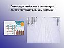 Почему грязный снег в солнечную погоду тает быстрее, чем чистый