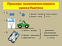 Примеры выполнения первого закона Ньютона