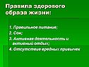 Правила здорового образа жизни