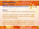 Цель проекта: оформить стенд «Система здоровьесбережения в школе»