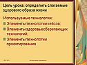 Слагаемые здорового образа жизни