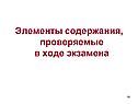 Элементы содержания, проверяемые в ходе экзамена