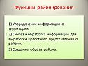 Функции районирования