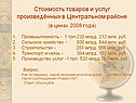Стоимость товаров и услуг
