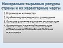 Минерально-сырьевые ресурсы страны и их характерные черты