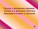 Грызун с длинными задними ногами и с длинным хвостом