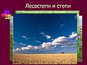 Лесостепи и степи