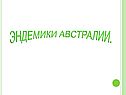 Эндемики австралии