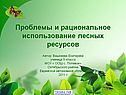 Проблемы и рациональное использование лесных ресурсов