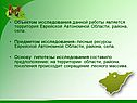 Объектом исследования данной работы является территория Еврейской