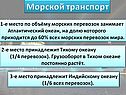 1-е место по объёму морских перевозок занимает Атлантический океан
