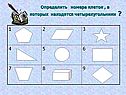Определить номера клеток , в которых находятся четырехугольники 