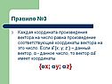 Координата произведения вектора на число