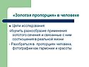 «Золотая пропорция» в человеке