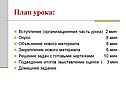 План урока