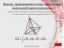 Вектор, проведенный в точку пересечения диагоналей параллелограмма
