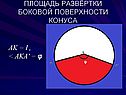 Площадь развёртки боковой поверхности конуса