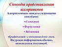 Способы представления алгоритмов