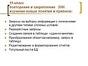 11 класс повторение и закрепление ЗУН изучение новых понятий и приёмов