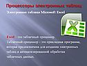 Процессоры электронных таблиц