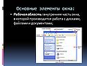 Основные элементы окна