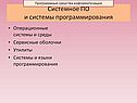 Системное ПО и системы программирования