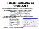 Порядок использования автофильтра