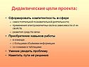 Дидактические цели проекта: