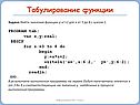 Табулирование функции