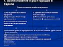 Возникновение и рост городов в Европе