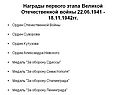 Награды первого этапа Великой Отечественной войны