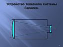Устройство телескопа системы Галилея