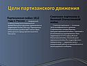 Цели партизанского движения