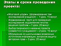Этапы и сроки проведения проекта: