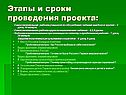 Этапы и сроки проведения проекта:
