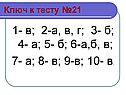 1- в; 2-а, в, г; 3- б; 4- а; 5- б; 6-а,б, в; 7- а; 8- в; 9-в; 10- в