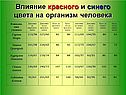 Влияние красного и синего цвета на организм человека