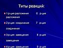 Типы реакций