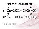 Уравнения реакций