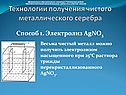 Технологии получения чистого металлического серебра