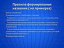 Правила формирования названия