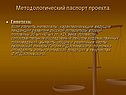 Методологический паспорт проекта