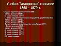 Учеба в Таганрогской гимназии