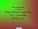 Пейзаж в рассказе И.С. Тургенева