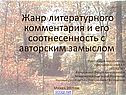 Жанр литературного комментария