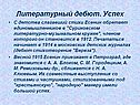 Литературный дебют